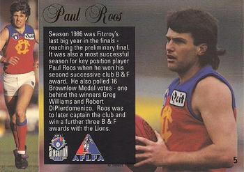 1995 Select AFL Sensation #5 Paul Roos Back